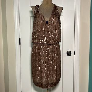 Aidan Mattox Halter Beaded Cocktail Dress Size 6